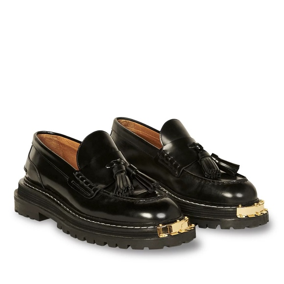 Iron Black Cap Toe Loafers - Picture 1 of 10